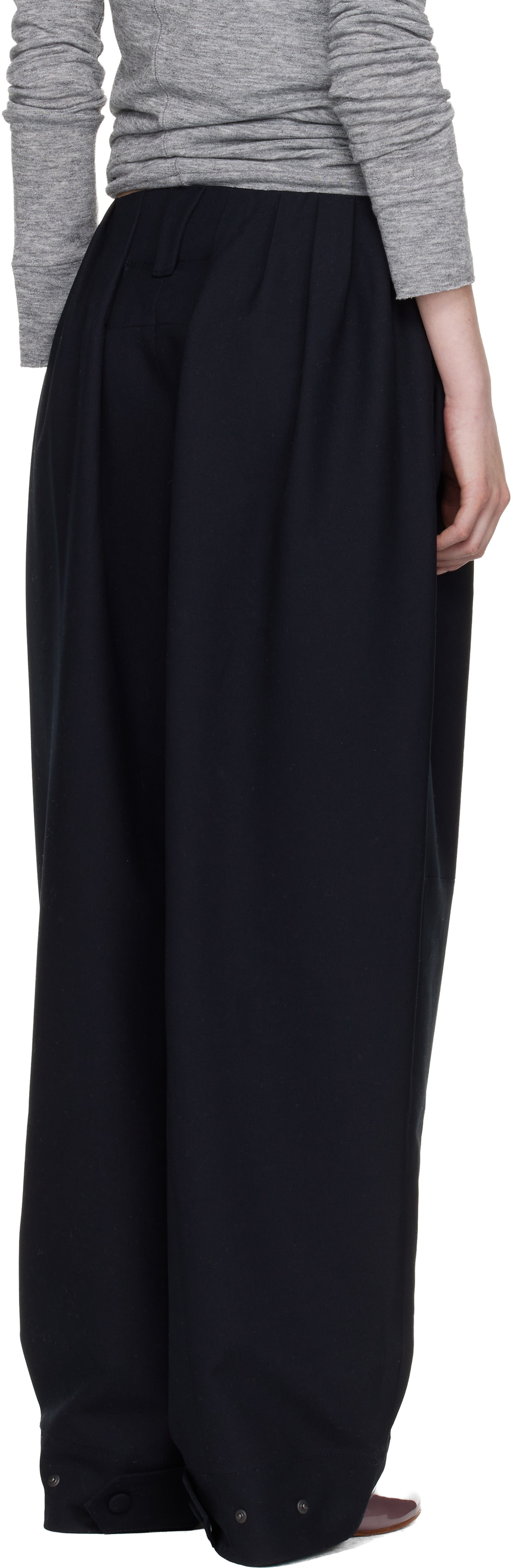 OPEN YY Black Full Gather Trousers