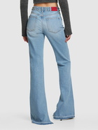 ALESSANDRA RICH - Mid Rise Studded Denim Flared Jeans