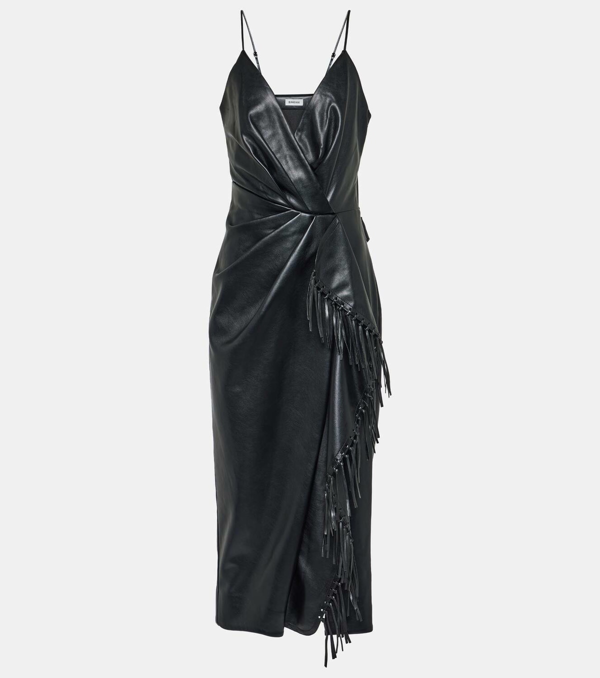 chinese dress ladies Simkhai Women's Carrington Leather Bustier Gown in Black, Size 00 main image 0