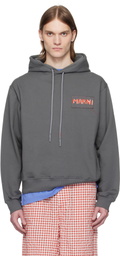 Marni Gray Loopback Cotton Jersey Hoodie
