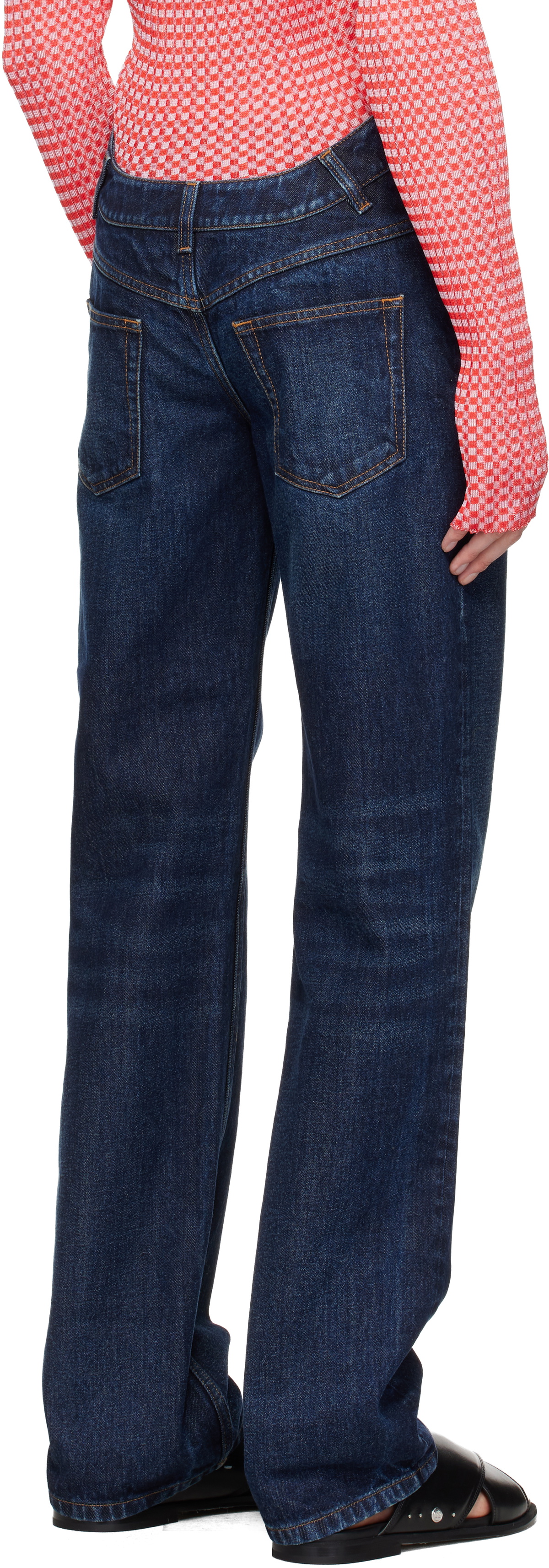 Jean Paul Gaultier Blue 'The Curved Denim' Jeans