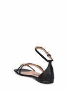 MOSCHINO - 10mm Leather Flat Sandals