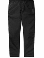 HAYDENSHAPES - Outline Straight-Leg Logo-Appliquéd Crinkled-Shell Trousers - Black