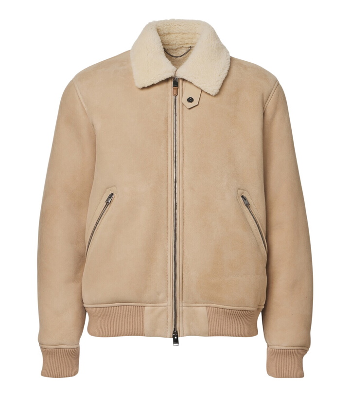 Photo: Canali Shearling-trimmed suede blouson jacket