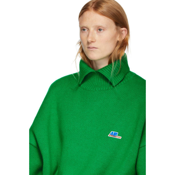 ADER error Green Wool Truck Logo Turtleneck ADER error