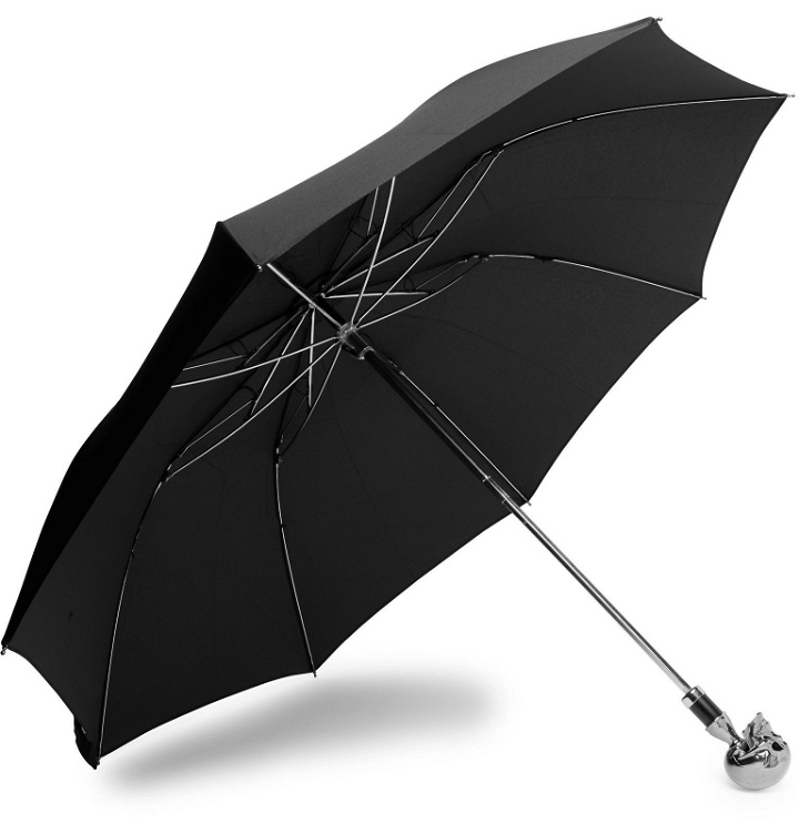 Photo: Deakin & Francis - Nickel-Plated Skull-Handle Umbrella - Black