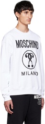 Moschino White Double Question Mark Sweatshirt