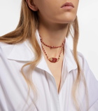 Marie Lichtenberg Vivons Heureux 18kt gold and enamel necklace with diamonds