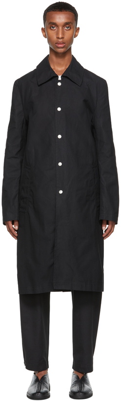 Photo: 3MAN Black Slim Snap Trench Coat