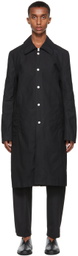 3MAN Black Slim Snap Trench Coat