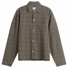 MKI Men's Seersucker Check Box Dress Shirt in Brown
