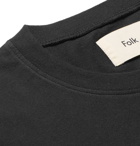 Folk - Quota Embroidered Printed Cotton-Jersey T-Shirt - Men - Black