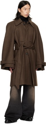EGONlab Brown Long Raglan Coat
