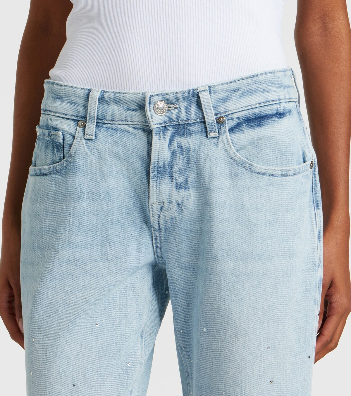 7 For All Mankind Calie embellished straight jeans