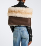 Gucci Off-shoulder shearling crop top