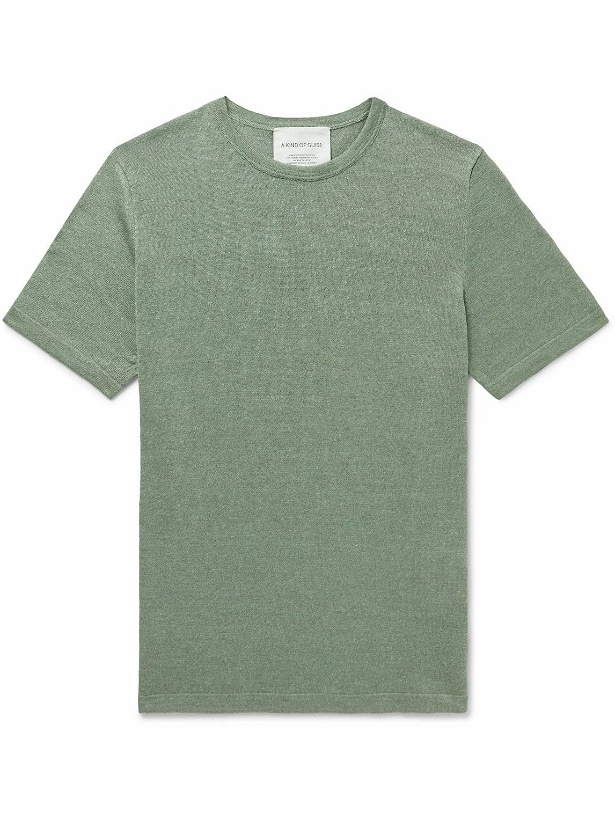 Photo: A Kind Of Guise - Hamdi Linen and Merino Wool-Blend T-Shirt - Green
