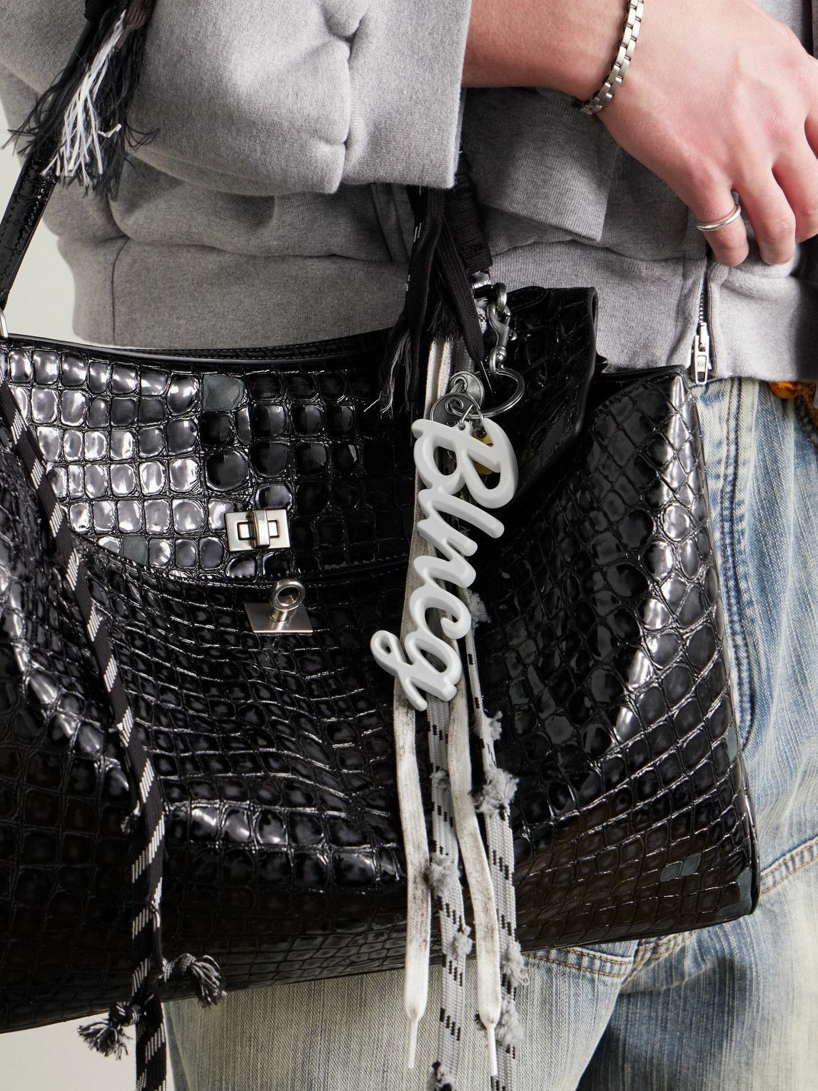 Balenciaga - Silver-Tone and Enamel Keyring