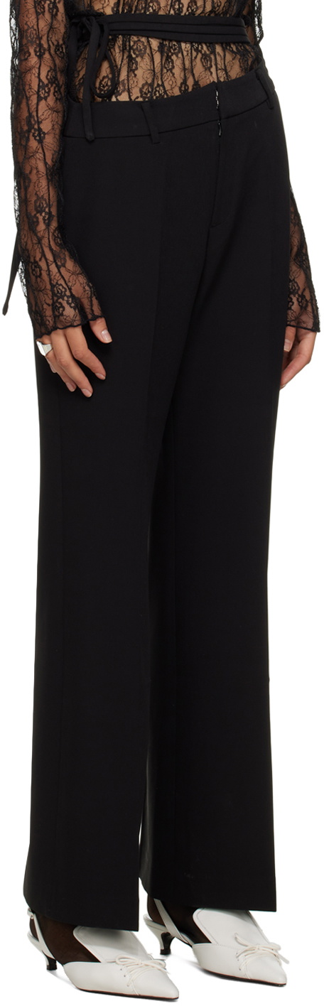 lesugiatelier Black Asymmetric Belt Trousers