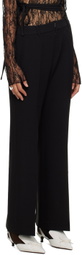 lesugiatelier Black Asymmetric Belt Trousers