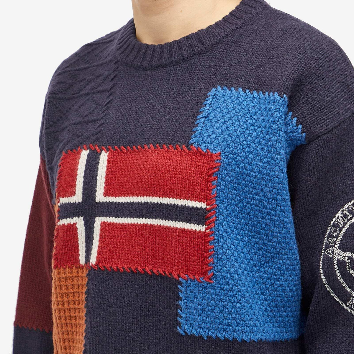 トップス NAPAPIJRI Cotton Fade Ds Knit Sweater Napapijri Patchwork Knit Sweatshirt NP0A4IK8MP11