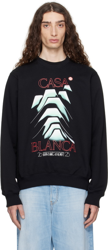 Photo: Casablanca Black Frosty Mountain Printed Sweatshirt