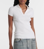 Balenciaga Ribbed-knit wool-blend polo sweater