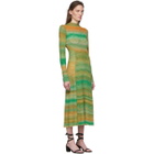 Tibi Green and Orange Space Dyed Sweater Dress