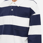 Uniform Bridge Men's Striped Rugby Shirt in Ivory