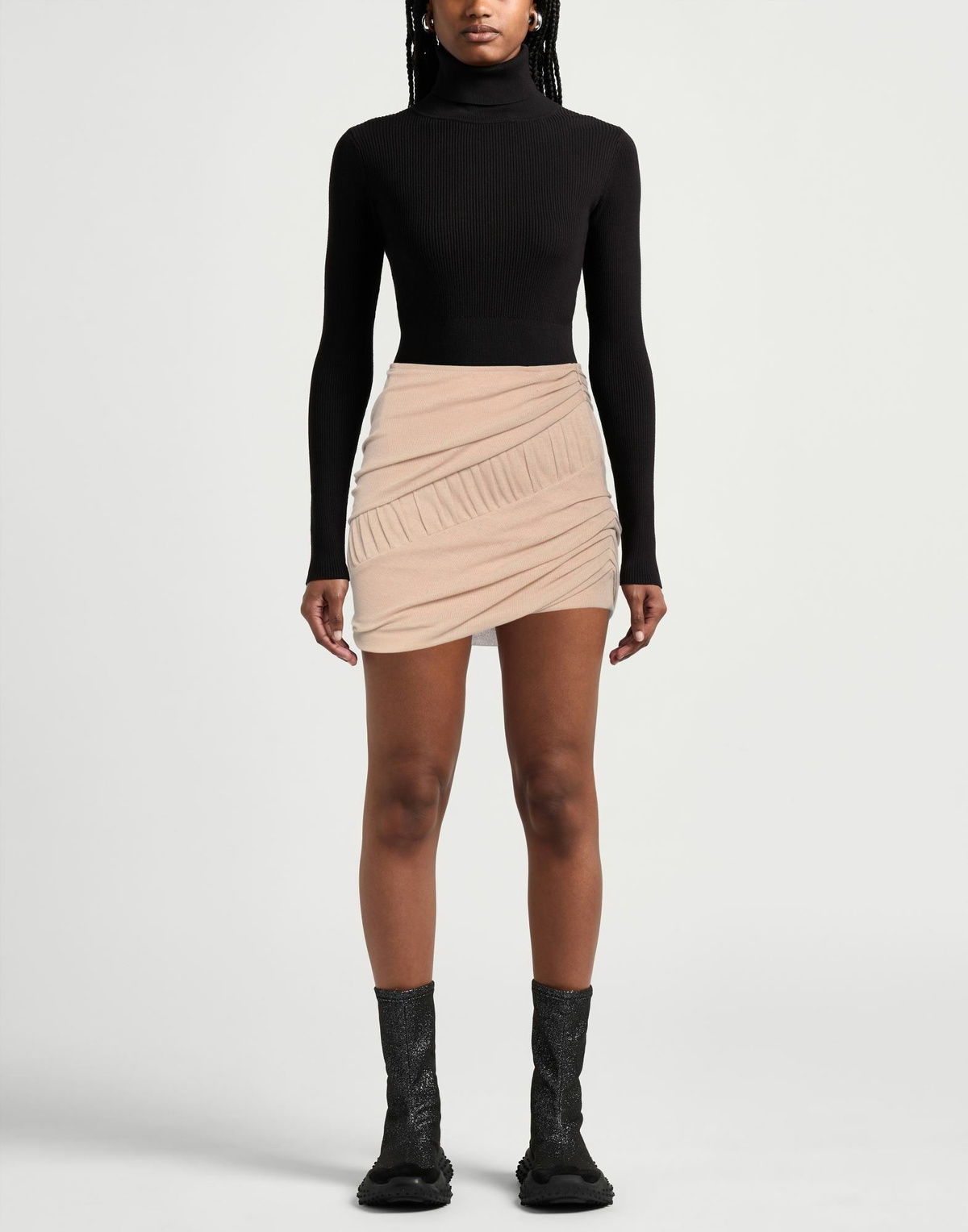 Andreādamo Womens Mini skirt Sand