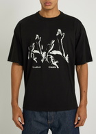 Ymc Triple Printed Cotton T-shirt Black