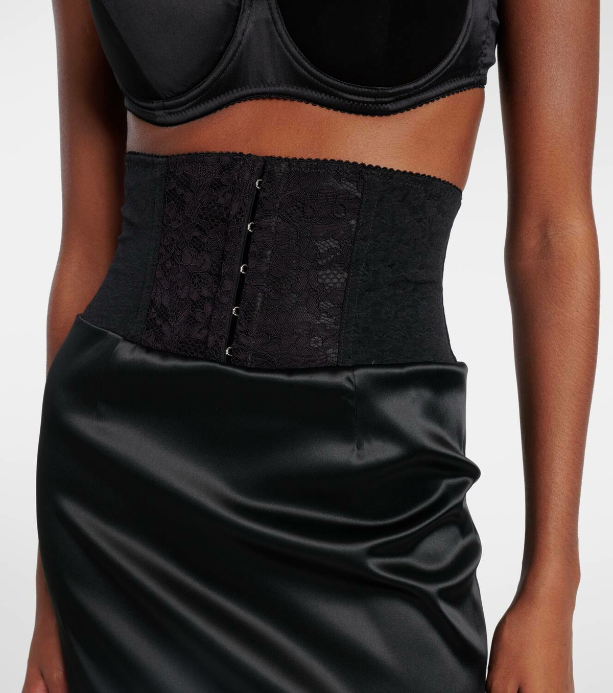 Dolce&Gabbana Corset satin midi skirt