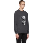 Alexander McQueen Black Wool and Mohair Skull Sweater