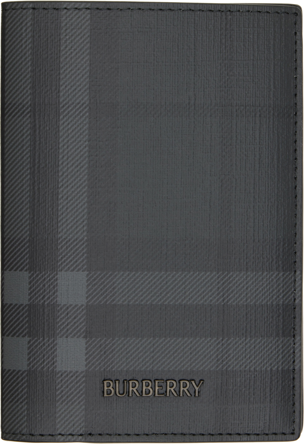 Burberry Gray City Check Passport Holder