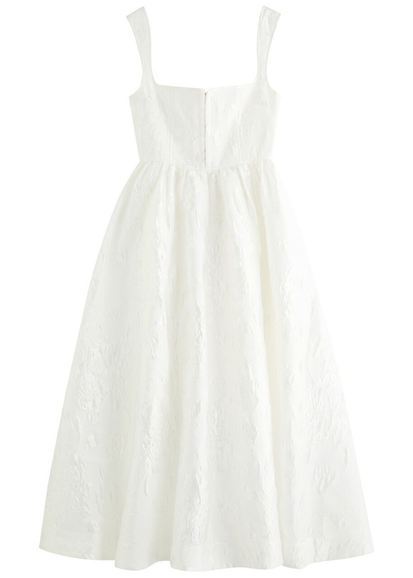 Photo: Clea Anton Floral-jacquard Twill Midi Dress White