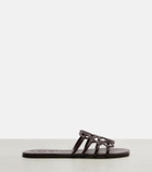 Loewe Petal Anagram leather slides