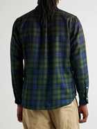 Drake's - Checked Wool-Twill Shirt - Blue