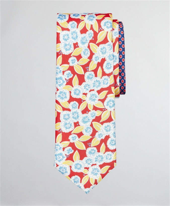Photo: Brooks Brothers Men's Floral with Dots Print Tie | Red