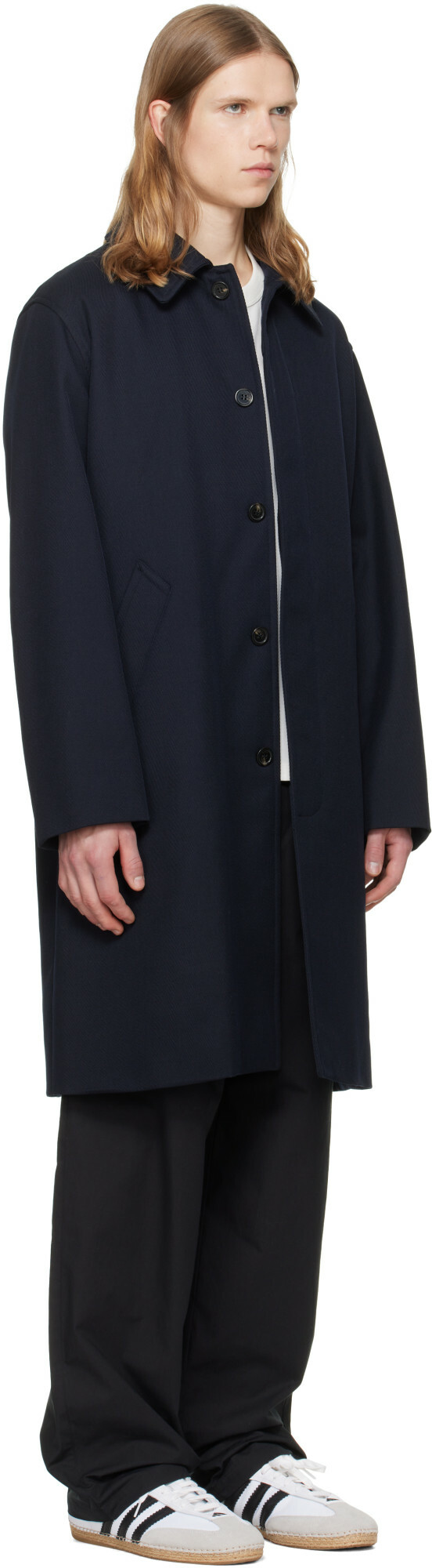 A.P.C. Navy Hugo Mac Coat