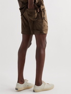 TOM FORD - Straight-Leg Modal-Blend Velour Drawstring Shorts - Brown