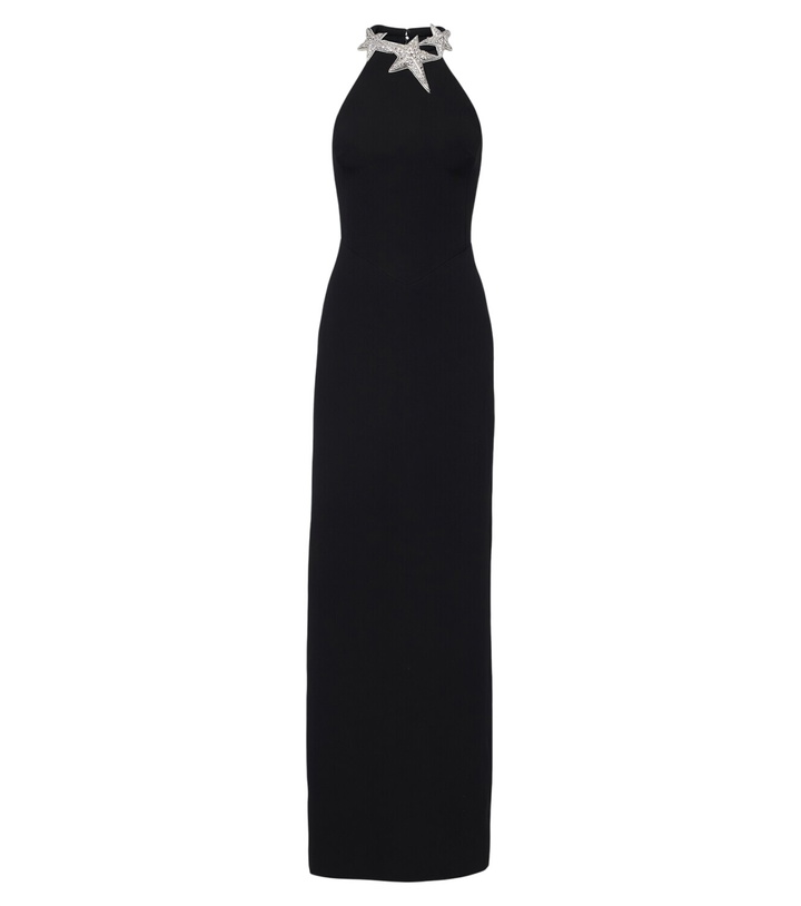 Photo: David Koma Embellished halterneck cady gown