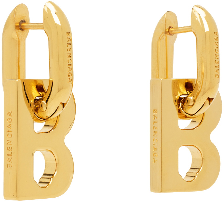 Balenciaga Gold B Chain Xs Earrings Balenciaga