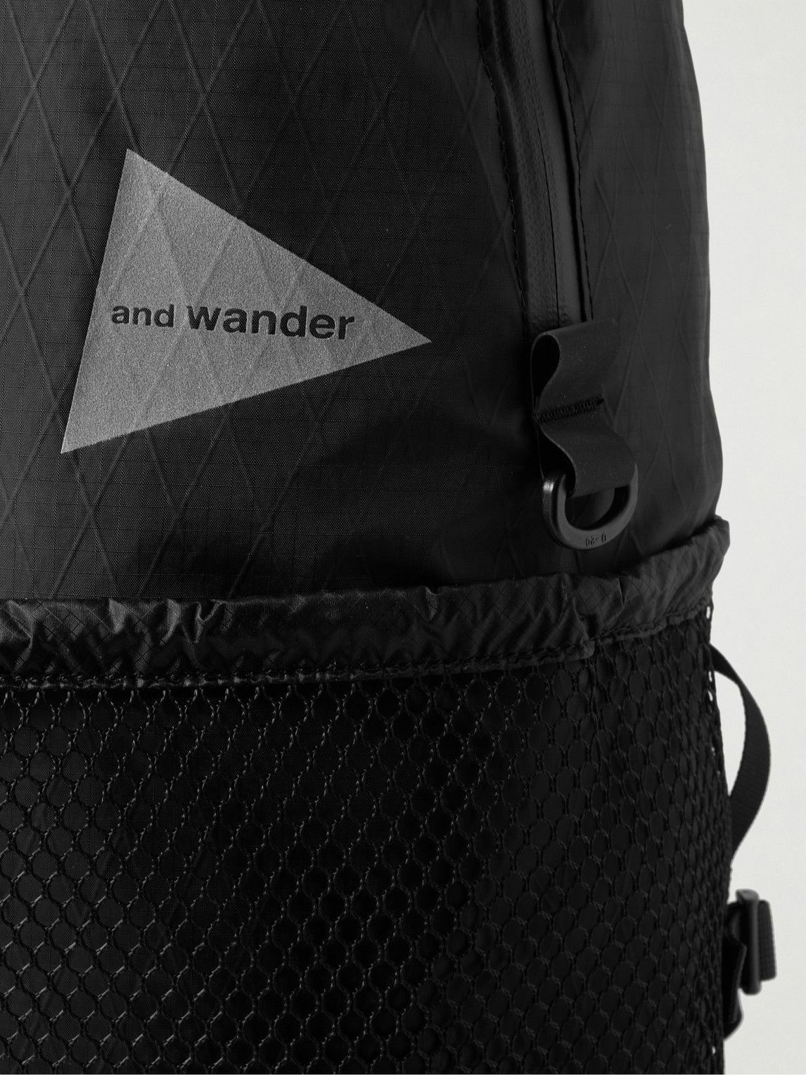 AND WANDER Mesh-Trimmed Logo-Print Ripstop Backpack for Men
