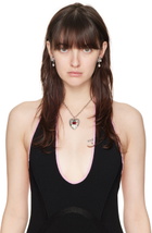 Mondo Mondo Silver Flower Pearl Drop Earrings