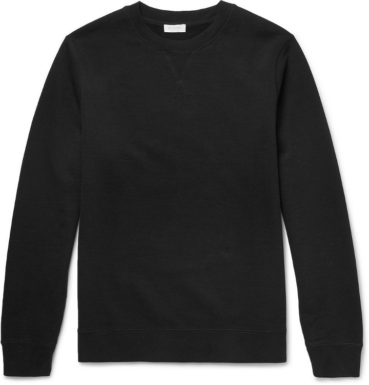 Photo: Sunspel - Brushed Loopback Cotton-Jersey Sweatshirt - Men - Black