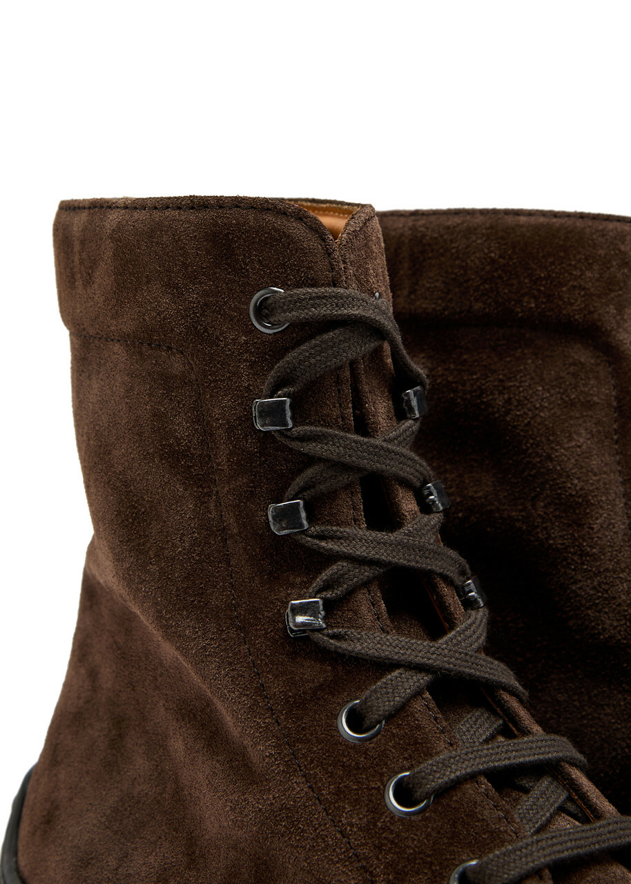 Tods Winter Gommino Suede Ankle Boots Brown