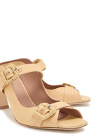 Malone Souliers Kimberly 70 Double-strap Raffia Sandals Beige