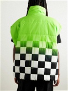 Liberal Youth Ministry - Printed Checked Shell Down Gilet - Green