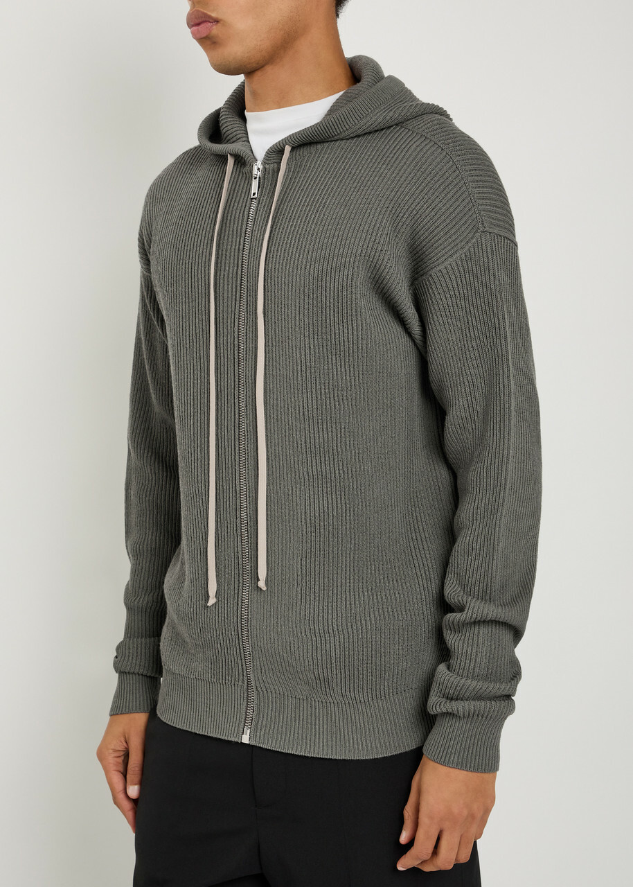 Rick Owens Hooded Wool Jumper Brown