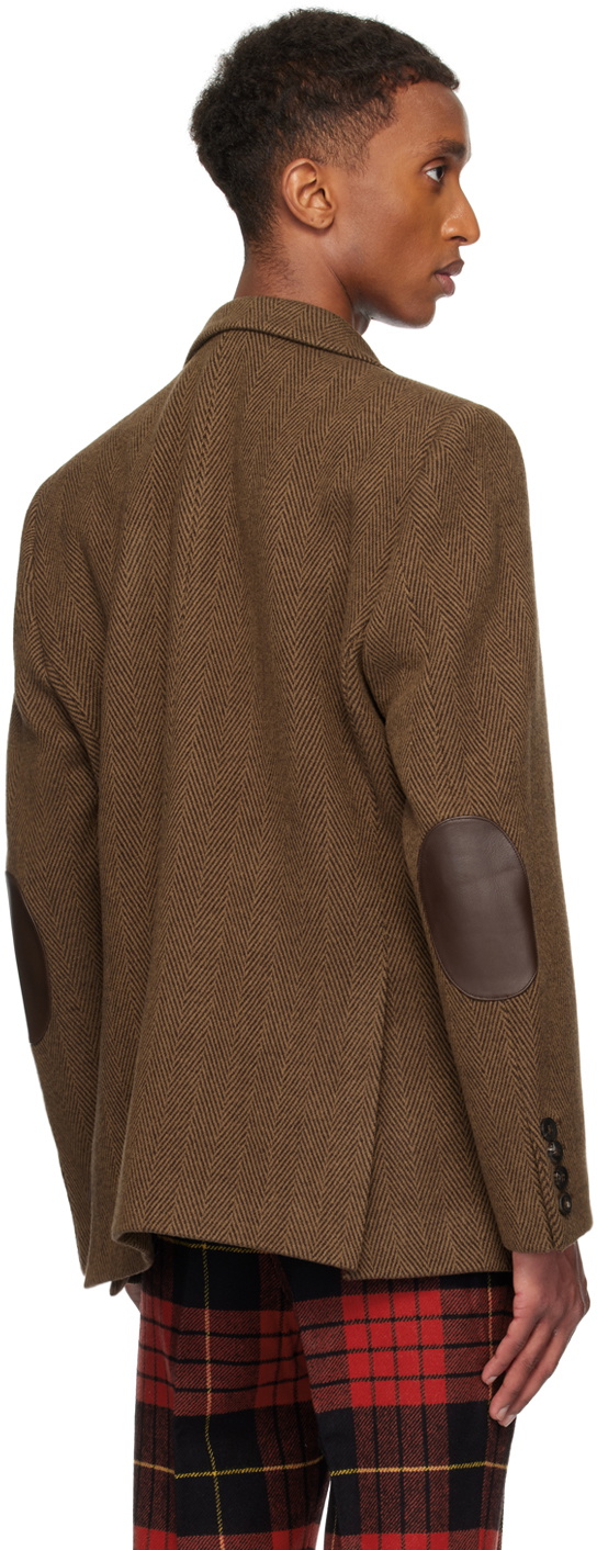 Ernest W. Baker Brown Classic Single-Breasted Blazer