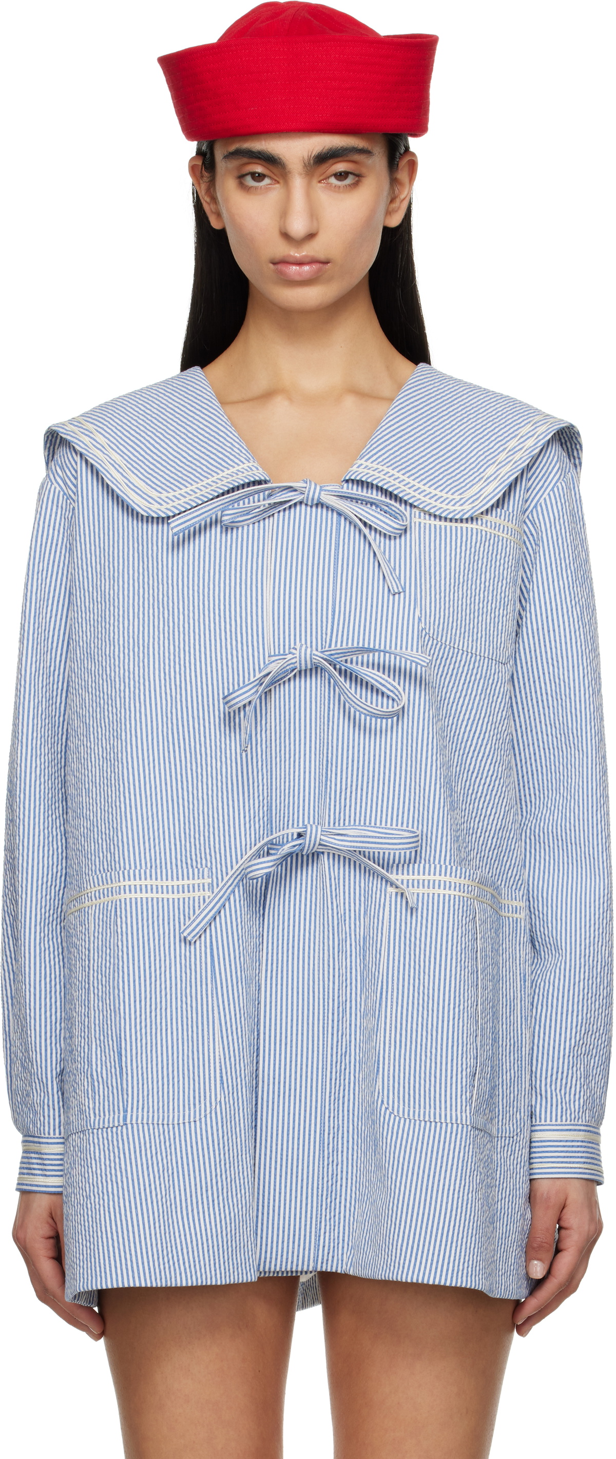 Bode Taupe 'Low Lying Summer Club' Jacket Bode Bode Taupe 'Low Lying Summer Club' Jacket Bode
